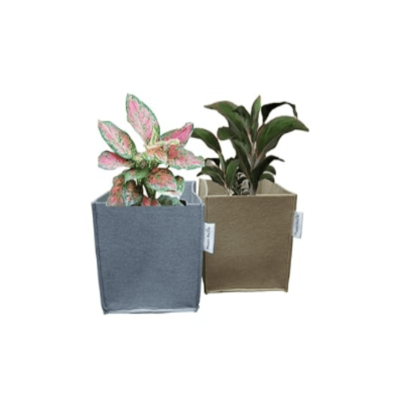HAPPY EARTH Desk Tabletop Planter | Felt 5 Multicolor Plant Container Set Pot for Office, Home, Decoration, Terrace, Garden, Flower, Balcony, Kitchen, Study Table (Pack of 2)