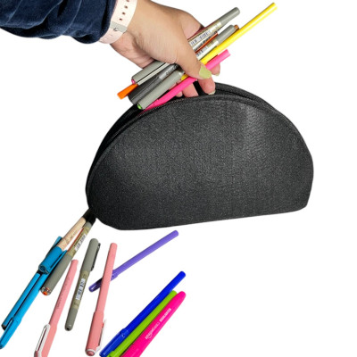 HAPPY EARTH Urban Stationary Pouch Case Large Capacity, Cute Felt Cloth Bag with Zipper Closure | Multi Purpose Cosmetic/Makeup/Travel/Medicine Pouch for Kids Teenage Adult Men Women