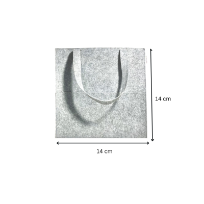 Happy Earth Eco Carry Felt Tote Bag, Shopping Shoulder Handbag with two Outer Pockets For Women & Men Bag | 14"x14" Grey