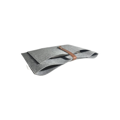 HAPPY EARTH Felt Laptop Sleeve/Cover Case Protector Bag with Snap Button Closure & Front Accessories Pocket for Men Women (16.5 Inches, Grey)