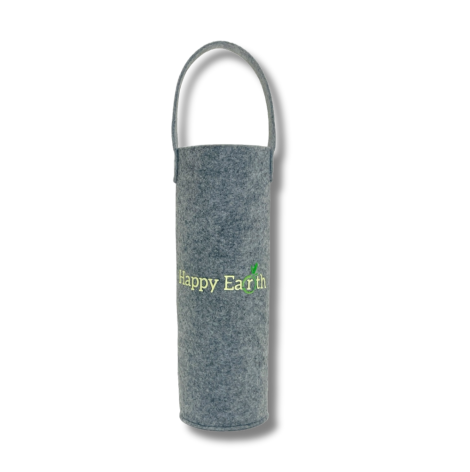 HAPPY EARTH Round Shaped Felt Wine/Water Bottle Bag | Bottle Carry Bags | 1 LTR | Reusable Bottle Bag with Handle | Office Bottle Bag | Wine Bottle Bag | Travel Bottle Bag | Light Grey HAPPY EARTH Round Shaped Felt Wine/Water Bottle Bag | Bottle Carry Bags | 1 LTR | Reusable Bottle Bag with Handle | Office Bottle Bag | Wine Bottle Bag | Travel Bottle Bag | Light Grey